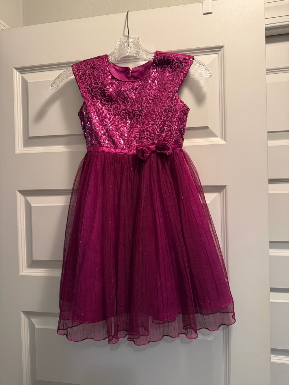 Jona Michelle Fuchsia Sequin & Tulle Party Dress